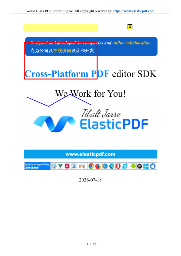Annotations on a PDF page in windpdf before being flattened into the document